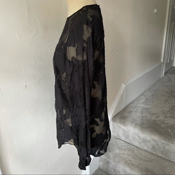 L’Agence Silk Blend Burnout Long Sleeve Blouse - Picture 2 of 10